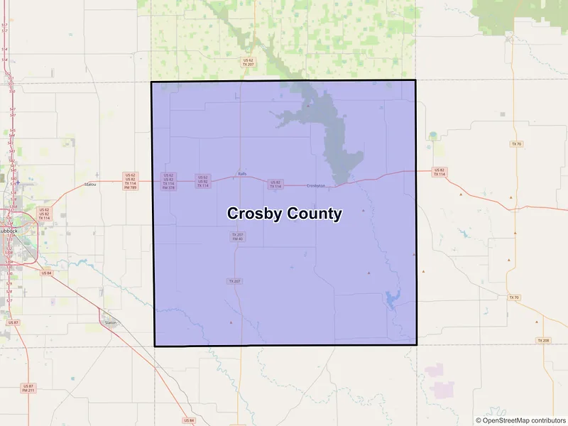 Map of Crosby County, Texas and ZIP codes