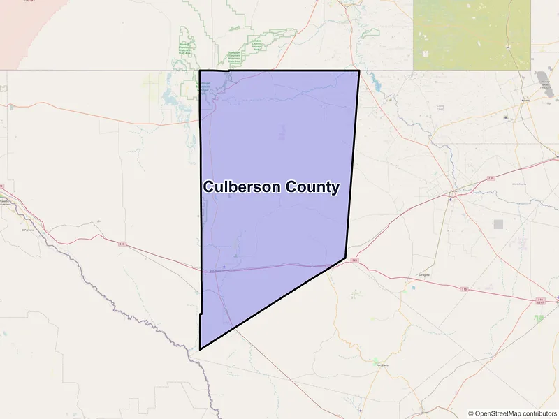 Map of Culberson County, Texas and ZIP codes