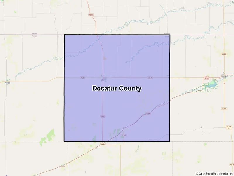 Map of Decatur County, Kansas and ZIP codes