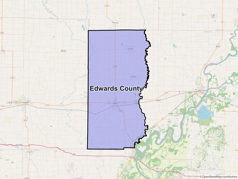 Map of Edwards County, Illinois and ZIP codes