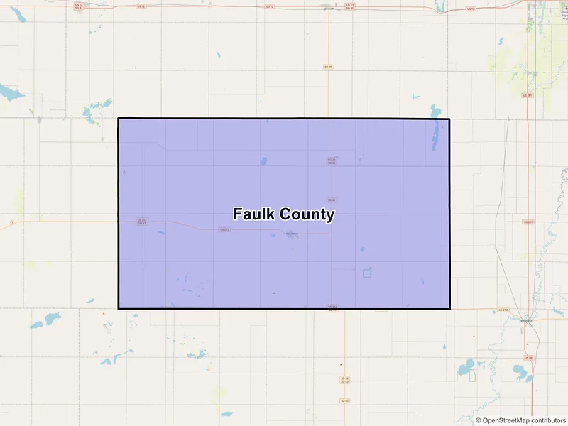 Map of Faulk County, South Dakota and ZIP codes