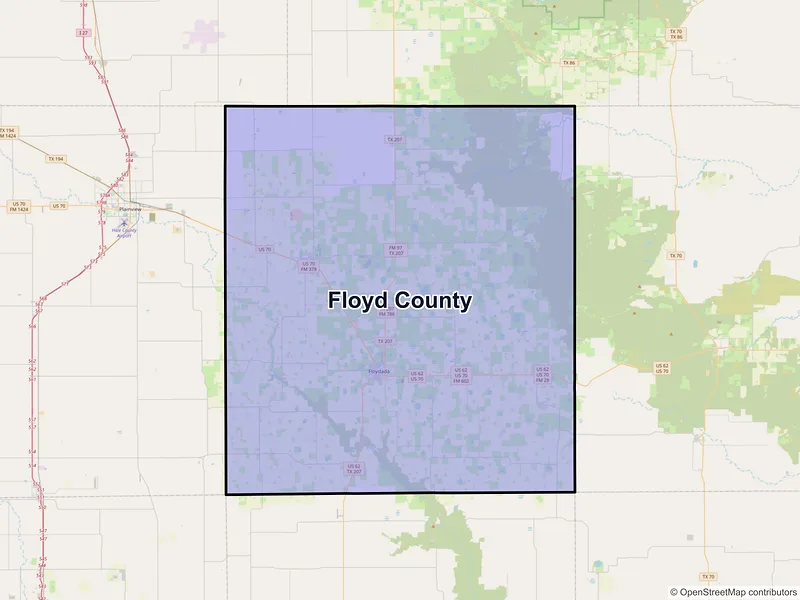 Map of Floyd County, Texas and ZIP codes