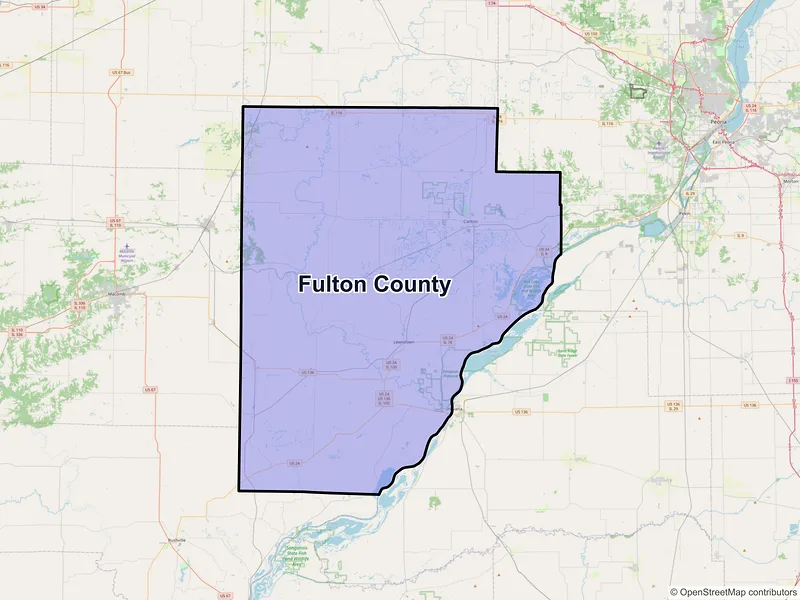 Map of Fulton County, Illinois and ZIP codes