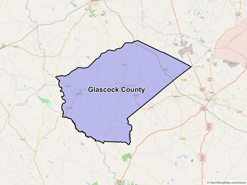 Map of Glascock County, Georgia and ZIP codes