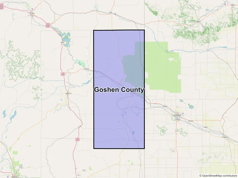Map of Goshen County, Wyoming and ZIP codes