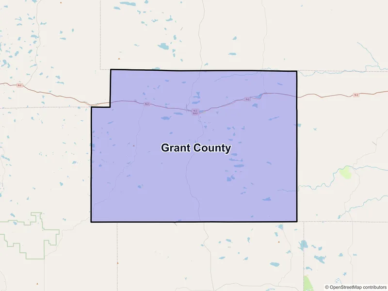 Map of Grant County, Nebraska and ZIP codes