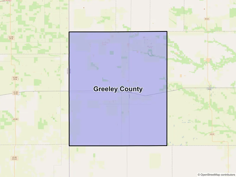 Map of Greeley County, Kansas and ZIP codes