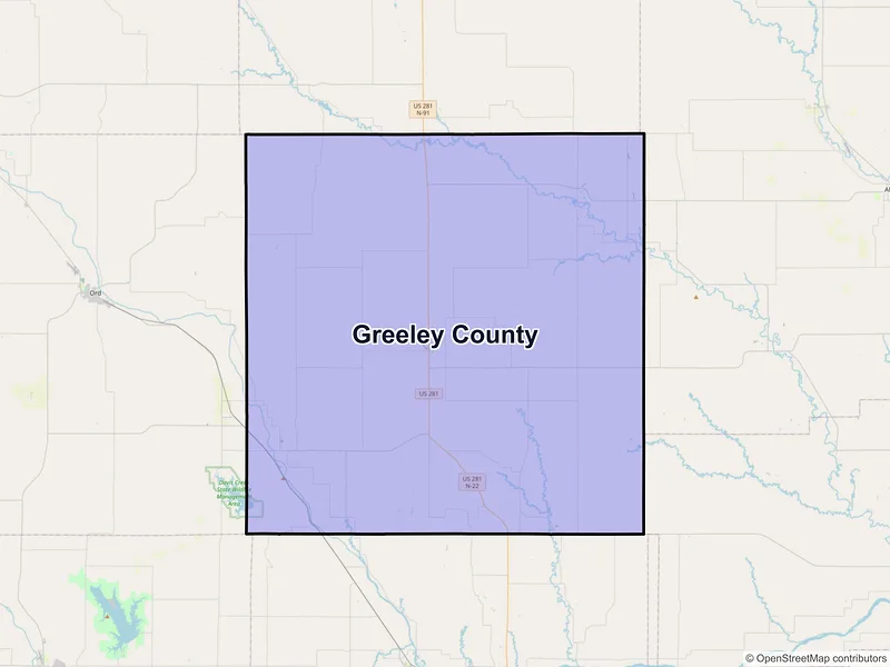 Map of Greeley County, Nebraska and ZIP codes