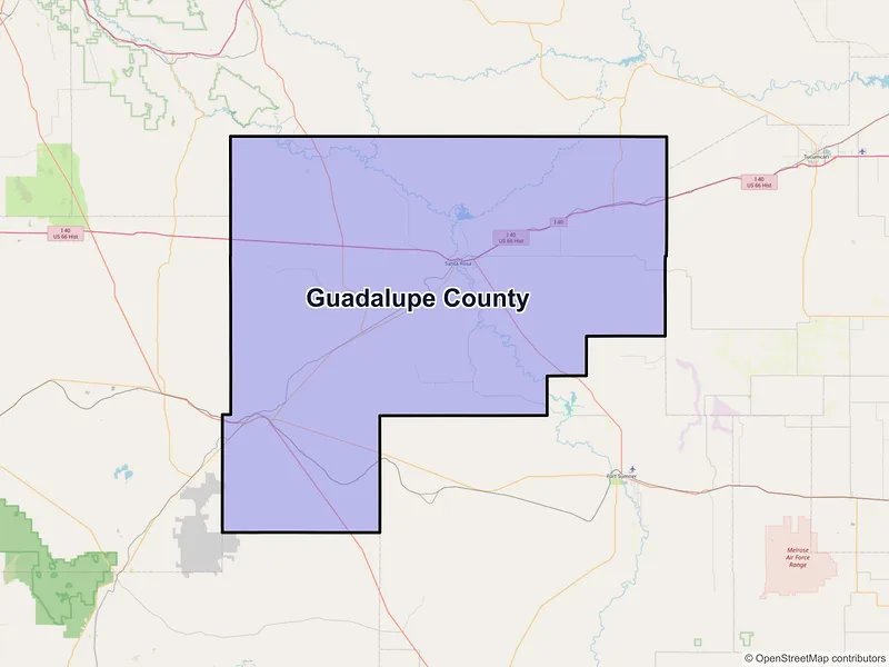 Map of Guadalupe County, New Mexico and ZIP codes