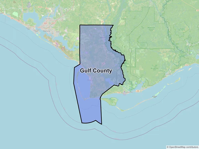 Map of Gulf County, Florida and ZIP codes