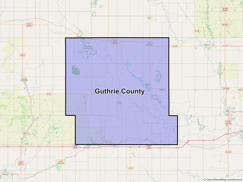Map of Guthrie County, Iowa and ZIP codes