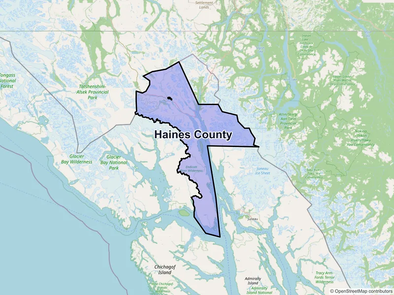 Map of Haines County, Alaska and ZIP codes