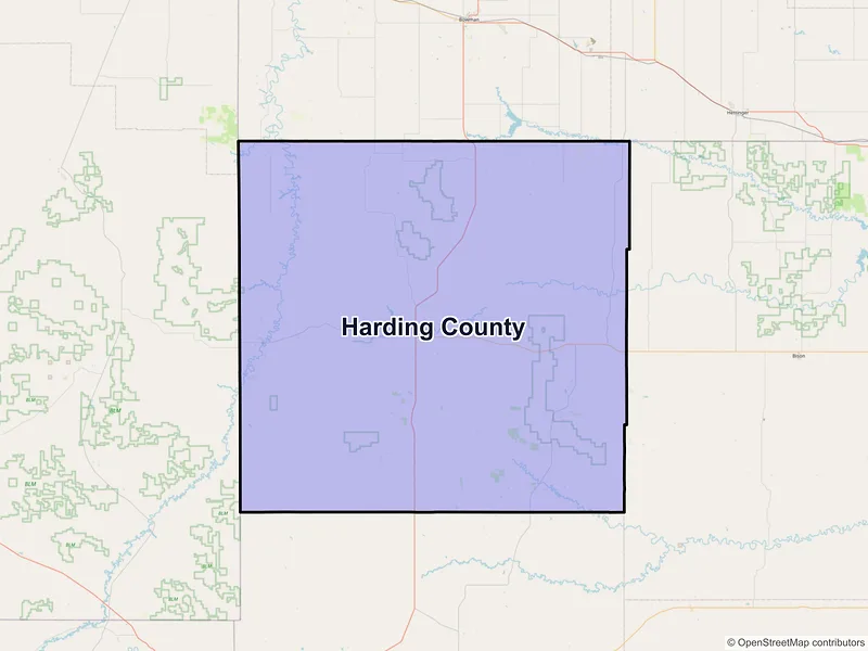 Map of Harding County, South Dakota and ZIP codes