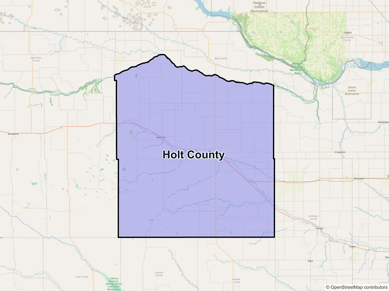 Map of Holt County, Nebraska and ZIP codes