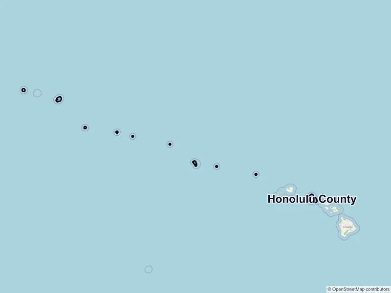 Map of Honolulu County, Hawaii and ZIP codes