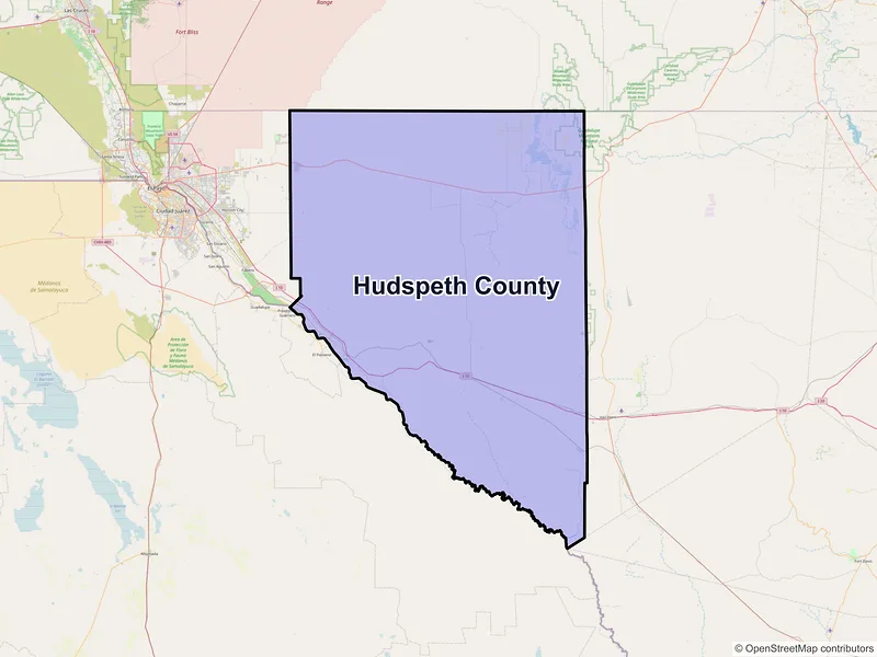 Map of Hudspeth County, Texas and ZIP codes