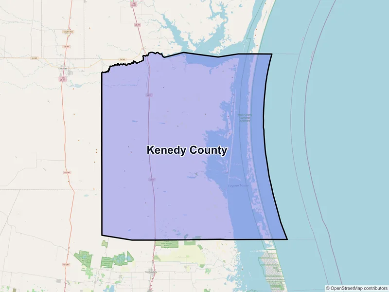 Map of Kenedy County, Texas and ZIP codes