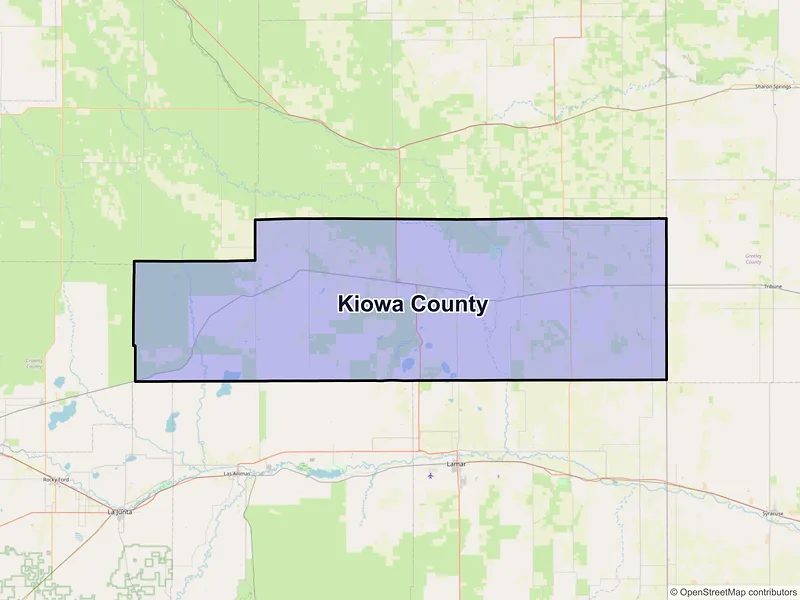 Map of Kiowa County, Colorado and ZIP codes
