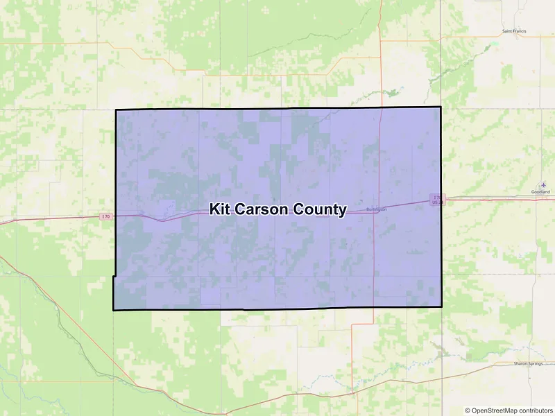 Map of Kit Carson County, Colorado and ZIP codes