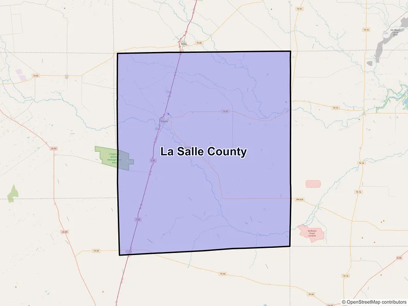 Map of La Salle County, Texas and ZIP codes