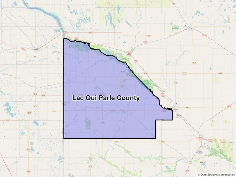 Map of Lac qui Parle County, Minnesota and ZIP codes