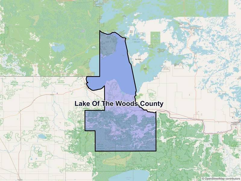 Map of Lake of the Woods County, Minnesota and ZIP codes