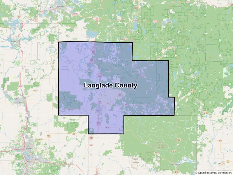 Map of Langlade County, Wisconsin and ZIP codes
