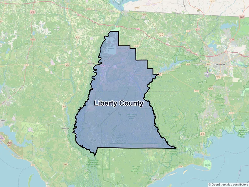 Map of Liberty County, Florida and ZIP codes