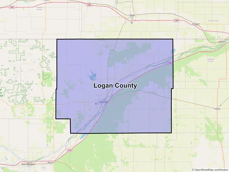 Map of Logan County, Colorado and ZIP codes