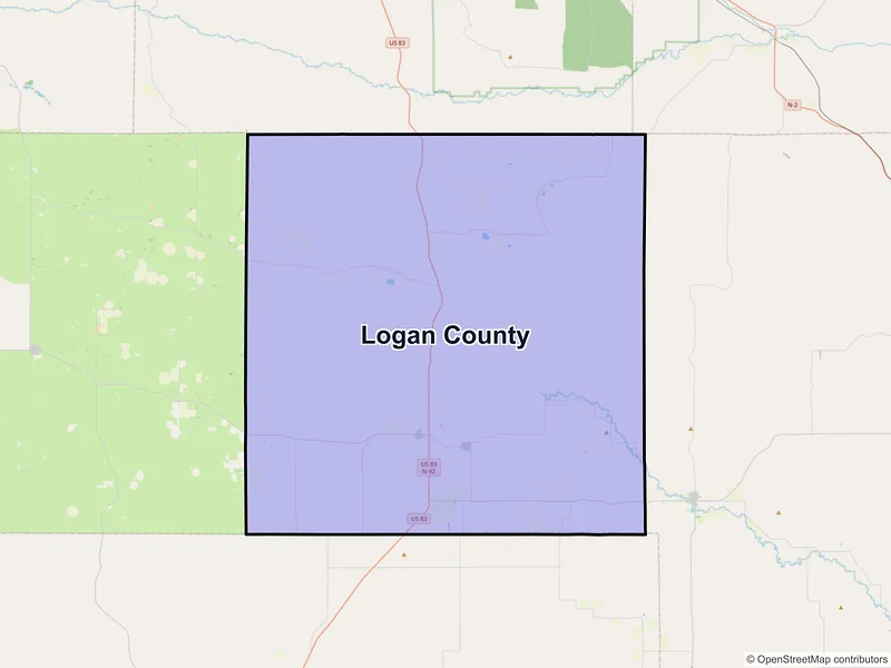 Map of Logan County, Nebraska and ZIP codes