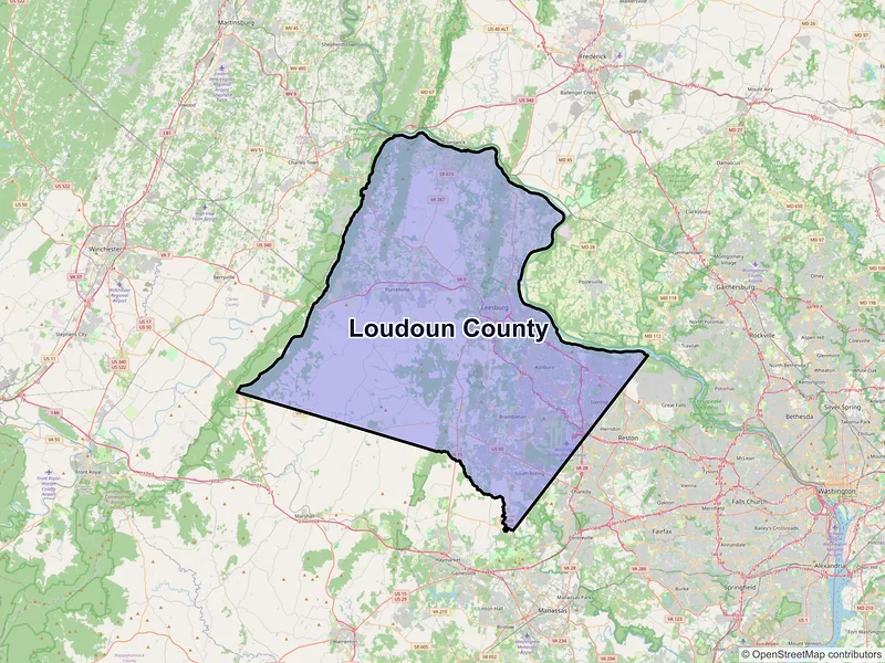 Map of Loudoun County, Virginia and ZIP codes
