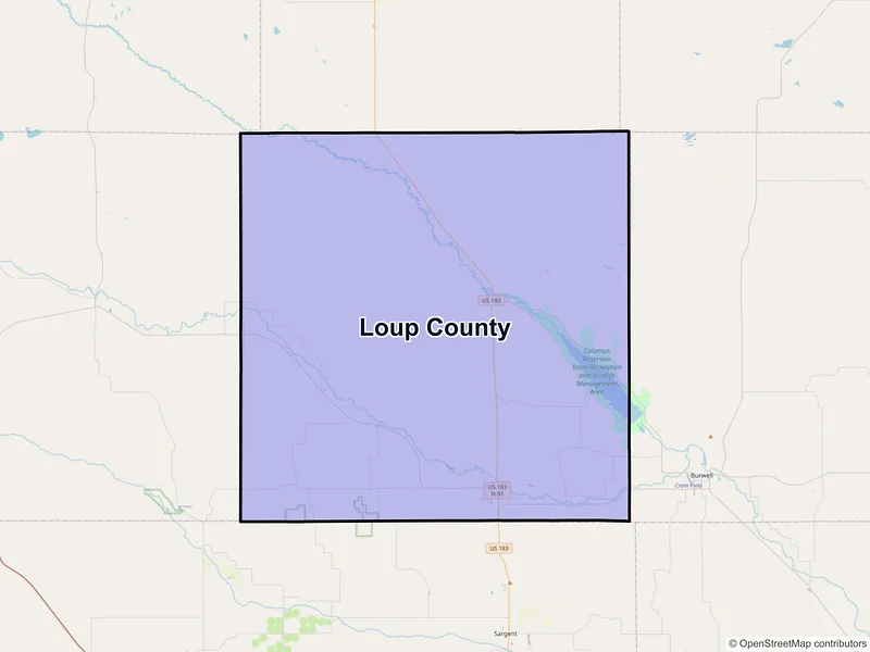 Map of Loup County, Nebraska and ZIP codes