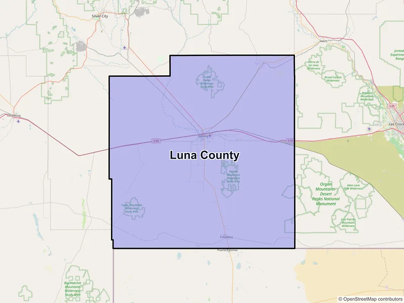 Map of Luna County, New Mexico and ZIP codes
