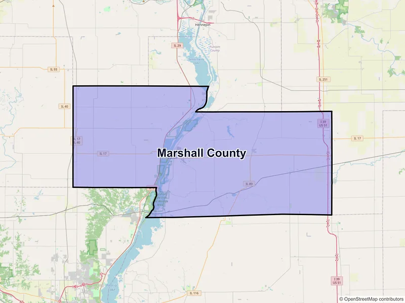 Map of Marshall County, Illinois and ZIP codes