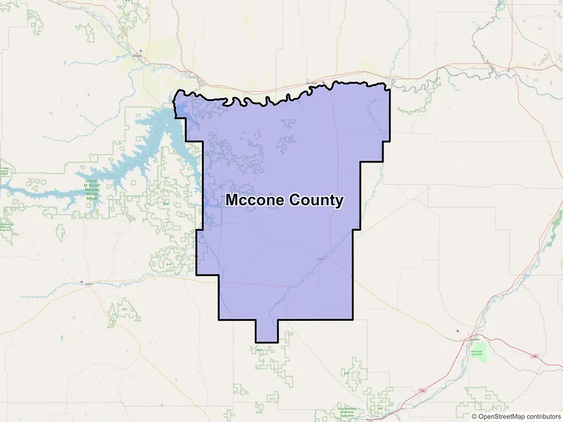 Map of McCone County, Montana and ZIP codes