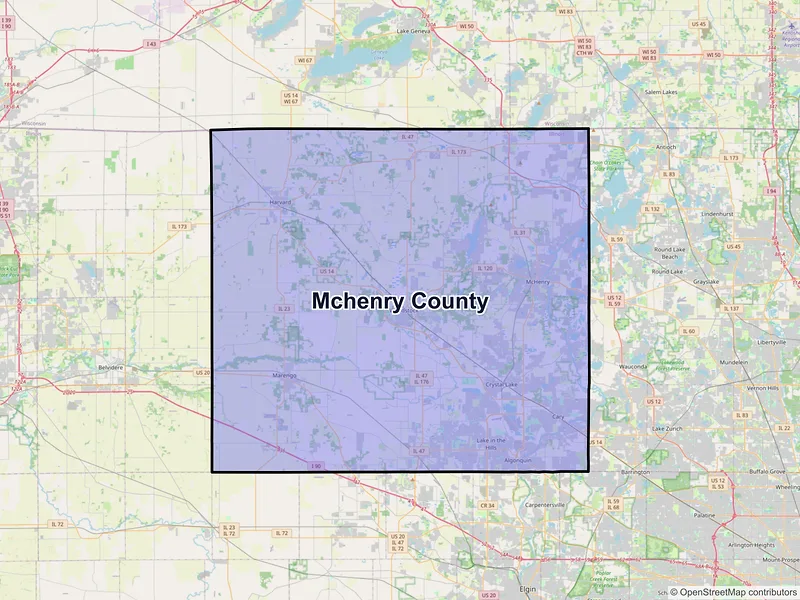 Map of McHenry County, Illinois and ZIP codes
