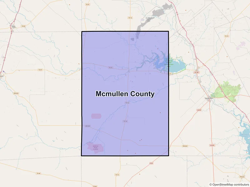 Map of McMullen County, Texas and ZIP codes