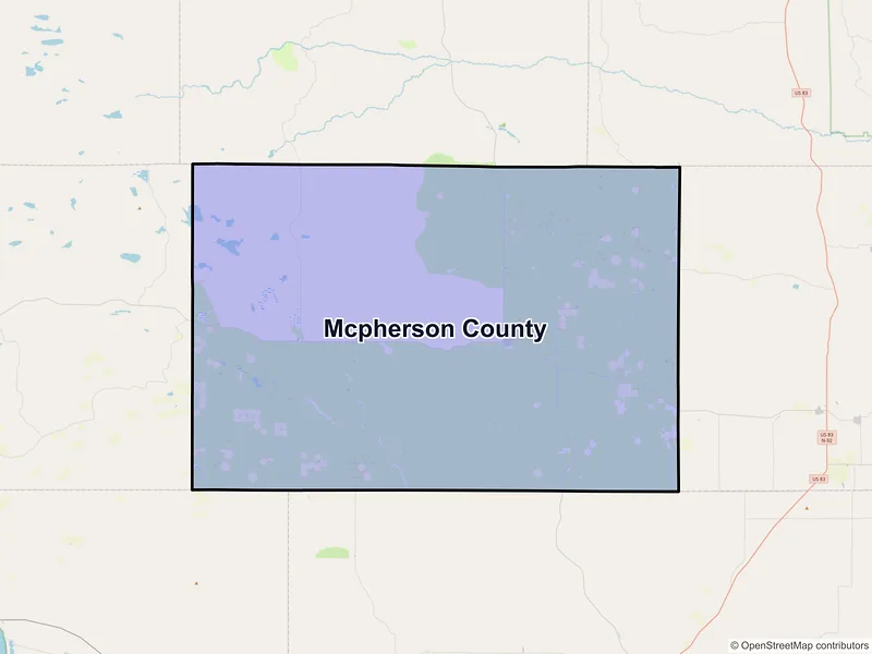 Map of McPherson County, Nebraska and ZIP codes