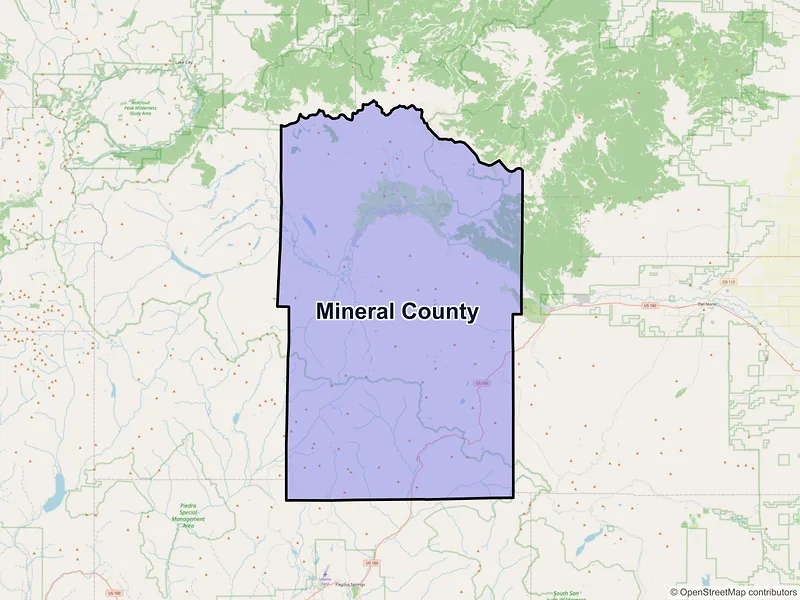 Map of Mineral County, Colorado and ZIP codes