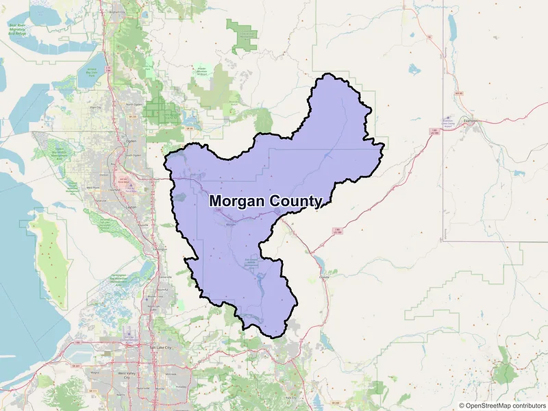 Map of Morgan County, Utah and ZIP codes