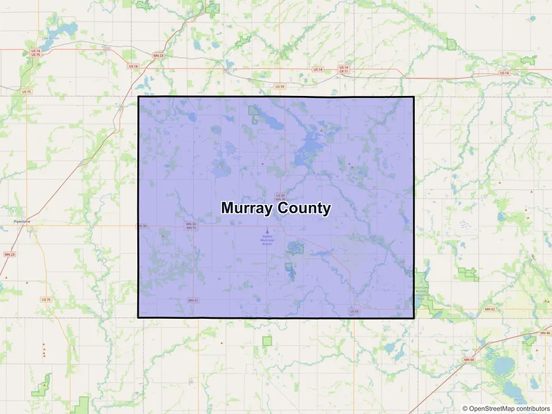 Map of Murray County, Minnesota and ZIP codes