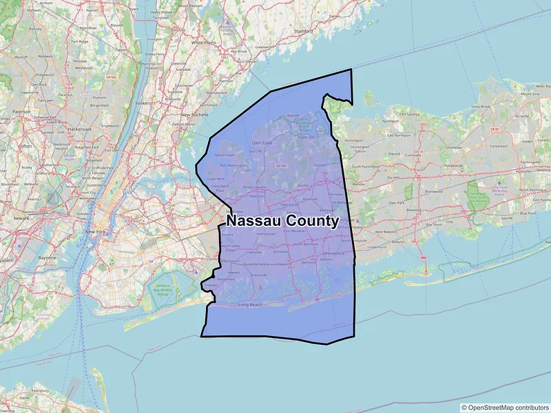 Map of Nassau County, New York and ZIP codes