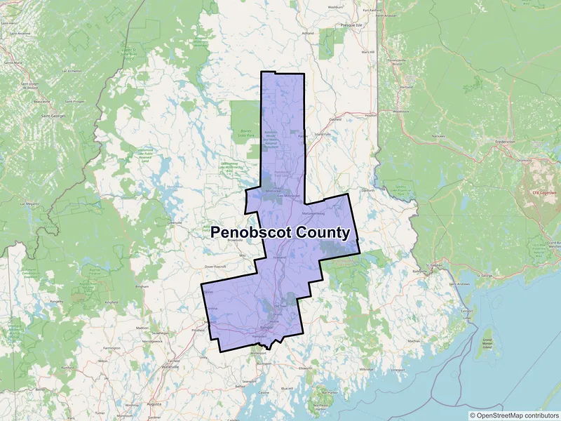 Map of Penobscot County, Maine and ZIP codes