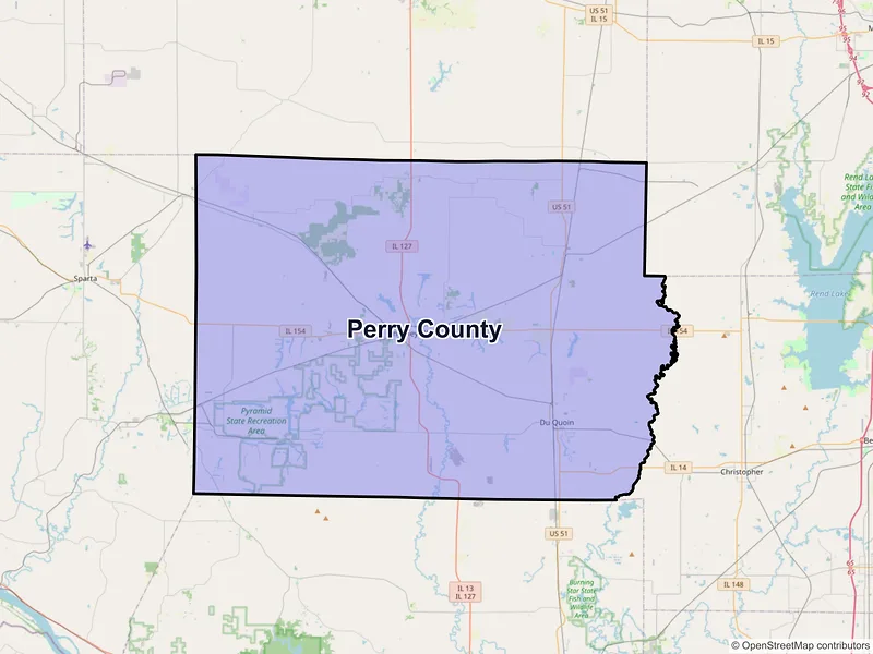 Map of Perry County, Illinois and ZIP codes