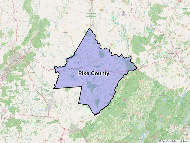 Map of Pike County, Pennsylvania and ZIP codes