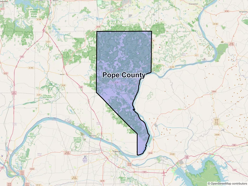 Map of Pope County, Illinois and ZIP codes