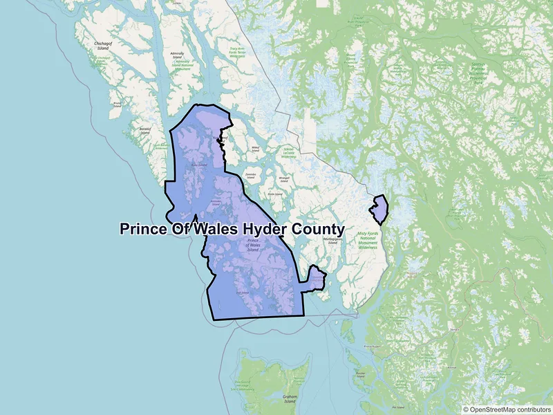 Map of Prince of Wales-Hyder County, Alaska and ZIP codes