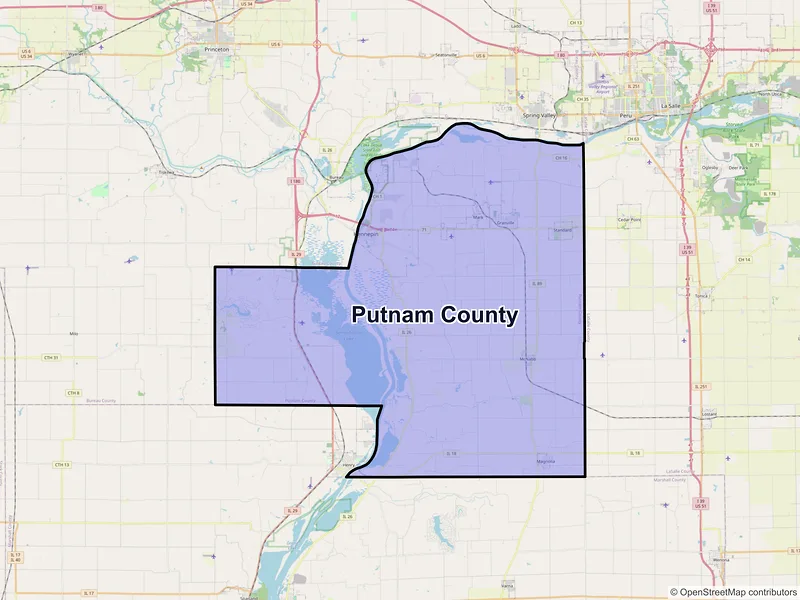 Map of Putnam County, Illinois and ZIP codes
