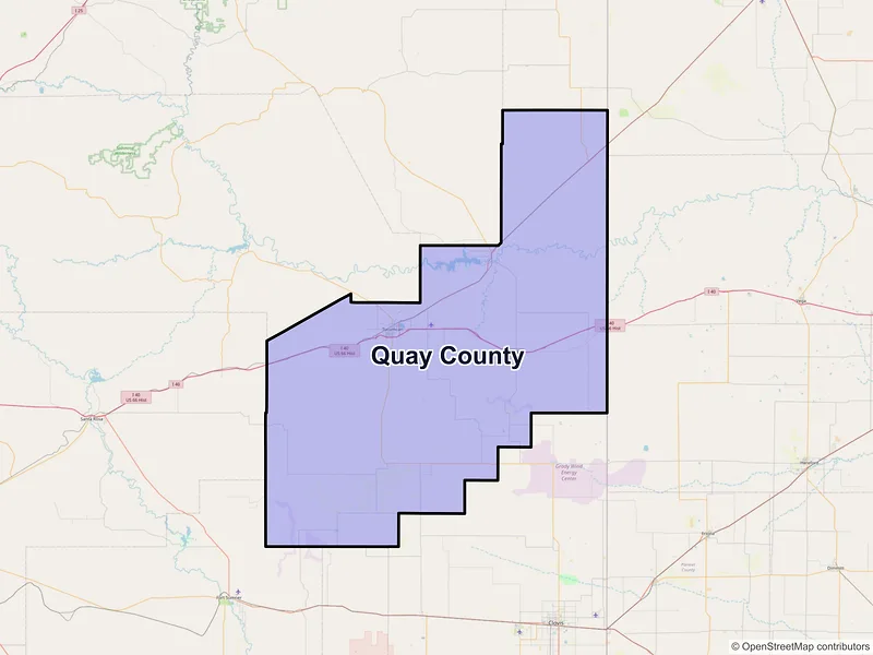 Map of Quay County, New Mexico and ZIP codes