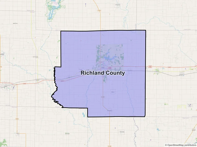 Map of Richland County, Illinois and ZIP codes